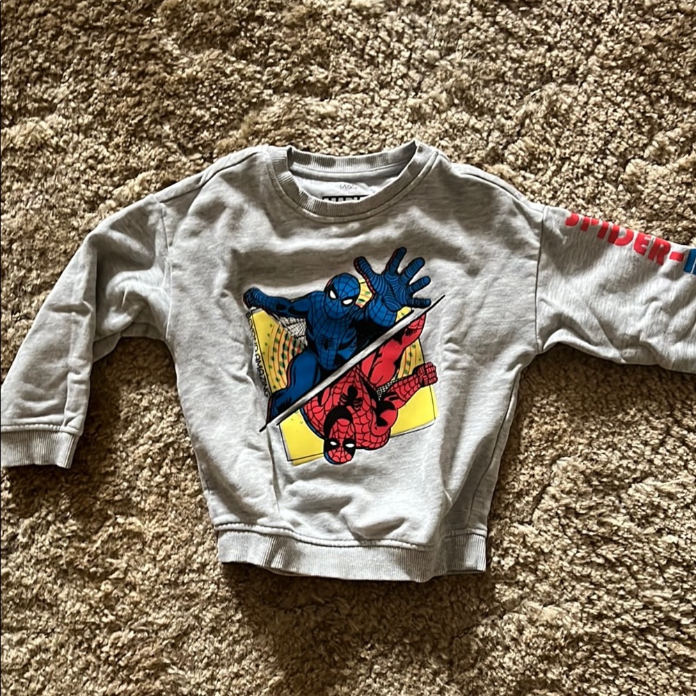 Marvel Spider-Man Gray Sweatshirt with Red and Yellow Accents